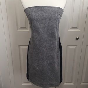 Topshop NWT Grey Denim Strapless Dress Size 10